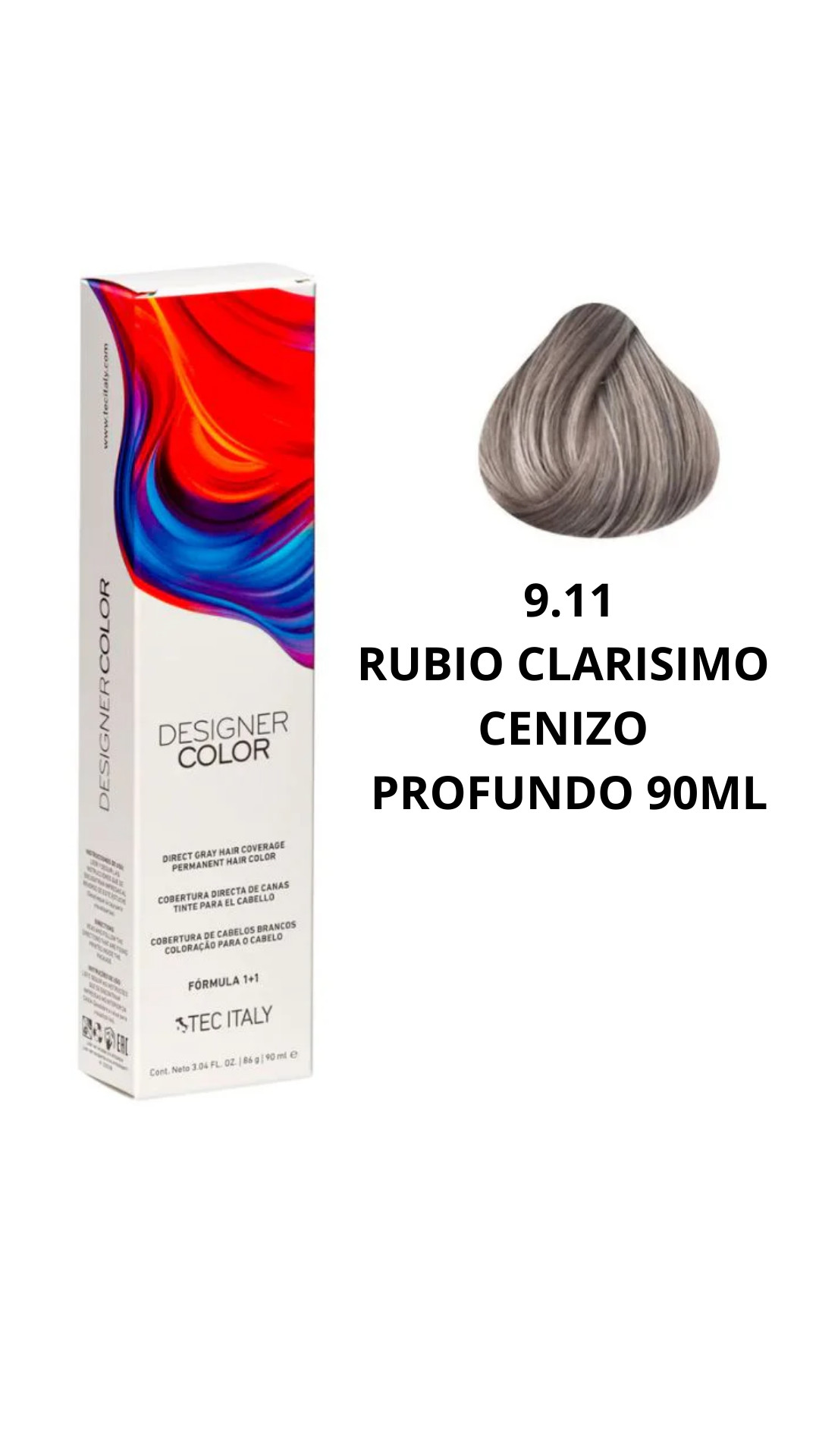 Tec Italy Tinte # 9.11 (Color Rubio Clarisimo Cenizo Profundo)