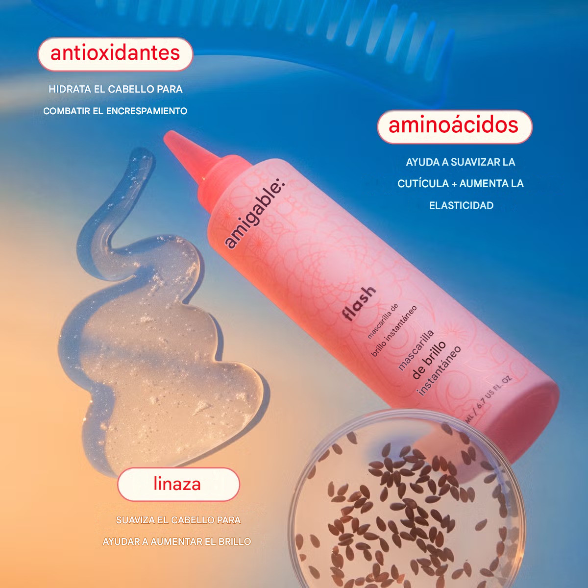Amika Mascarilla Flash Instant Shine Mask (200 ml) actua en tan solo 1 minuto