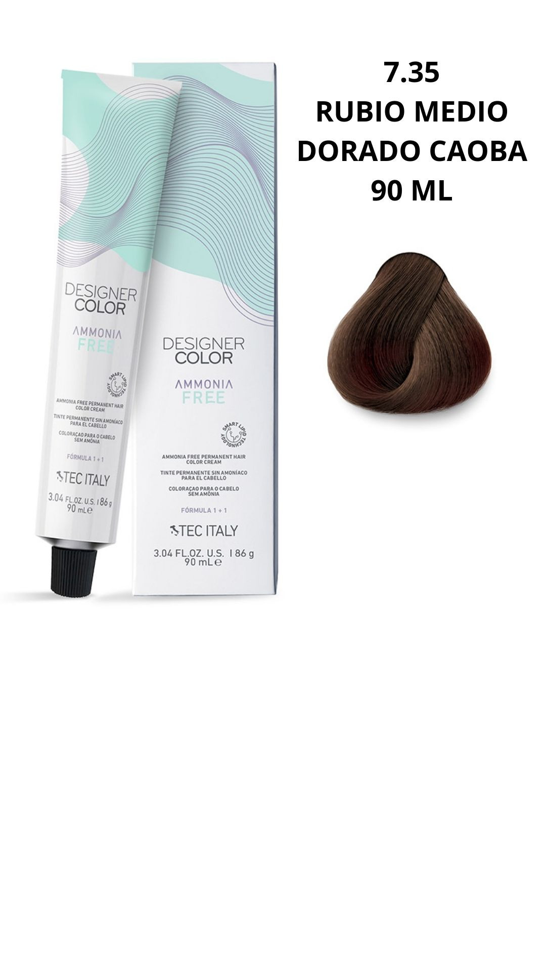 Tec Italy Tinte Sin Amonio 7.35 (Rubio Medio Dorado Caoba)