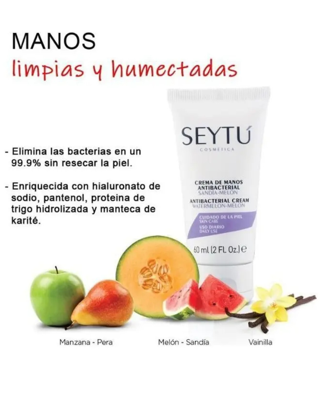 Crema de Manos Antibacterial Seytu 