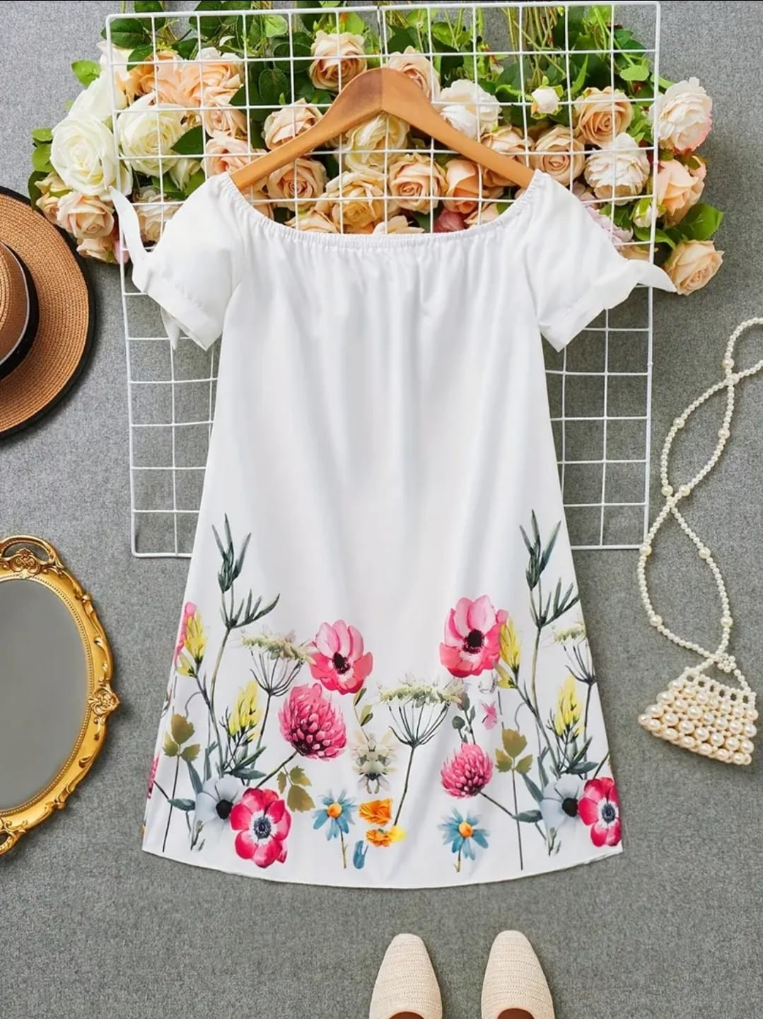 vestido Floral Blanco