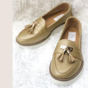 Zapato  casual Walls Leather dorado para mujer estilo WM-50002