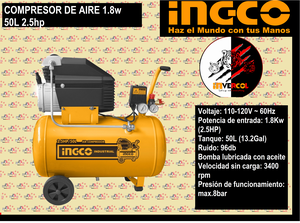 COMPRESOR 50 LITROS INGCO