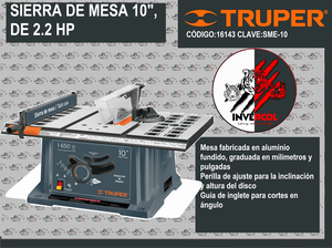 SIERRA DE MESA 10", DE 2.2 HP
