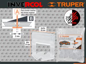 Bolsa con 100 anclas de 2 mm, para nivelación de azulejos (solo caja 36 bolsas)