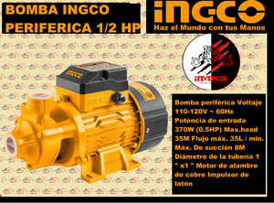 BOMBA PERIFERICA 1/2 HP INGCO