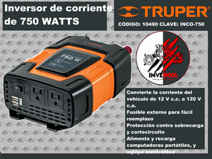 Inversor de corriente de 750 W COD 10490