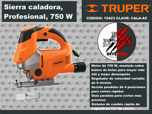 Sierra caladora, profesional, 750 WATTS
CÓDIGO: 15423
CLAVE: CALA-A5