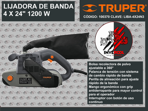 Lijadora de banda 4 X 24" 1200 W, industrial, Truper
