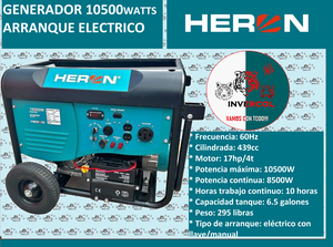 GENERADOR HERON 10500WATTS ENCENDIDO ELECTRICO