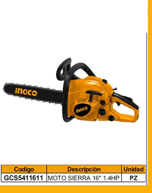 MOTO SIERRA 16" 1.4HP
44CC INGCO