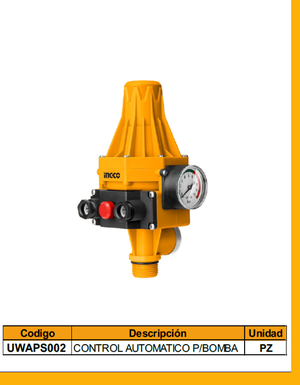 CONTROL AUTOMATICO
P/BOMBA 1"X1" 10A INGCO