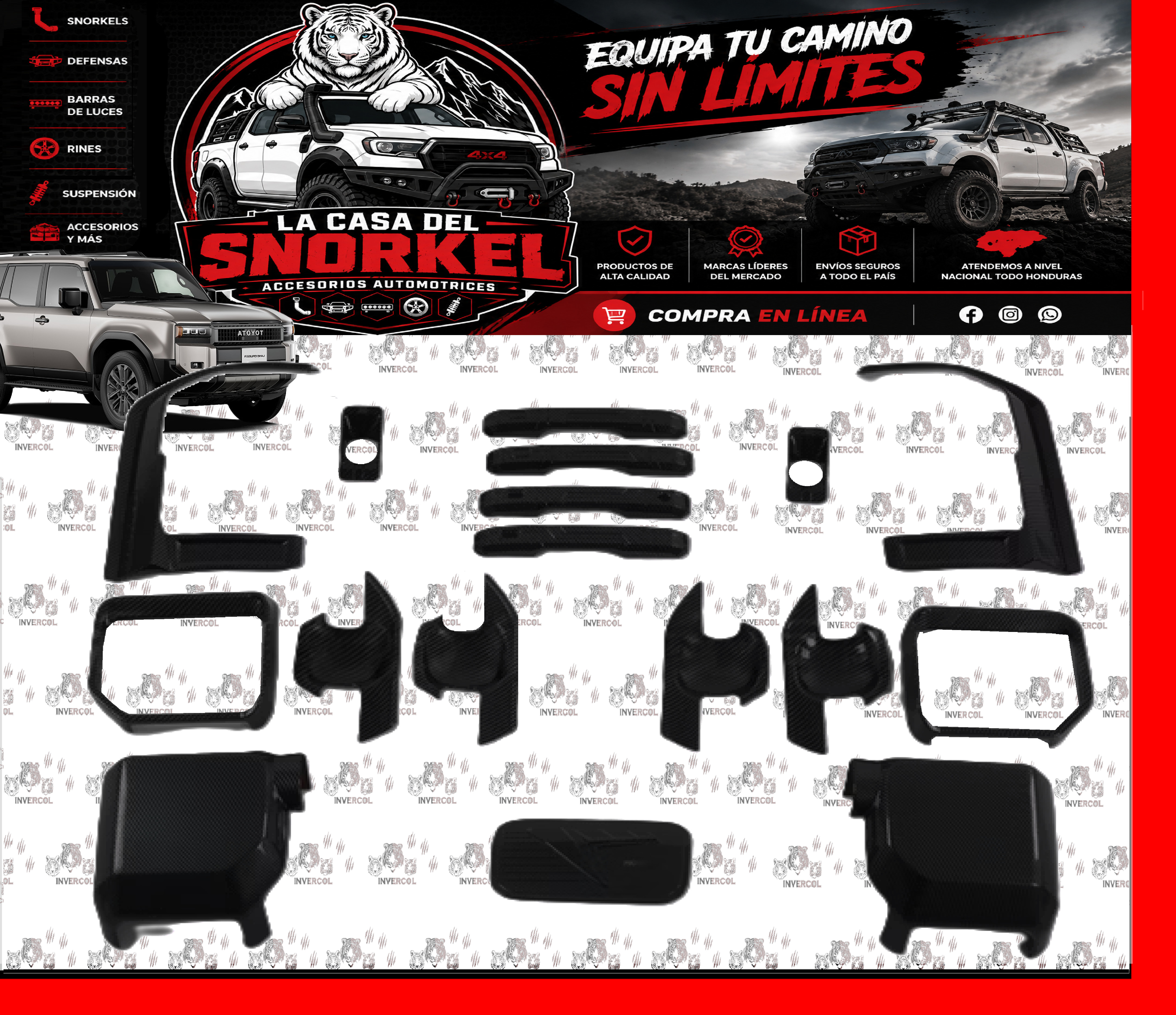KIT CUBIERTAS NEGRAS PRADO LC250 2025+
