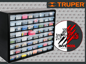 Organizador con 64 gavetas, Truper
CÓDIGO: 10895 LAVE: ORG-64