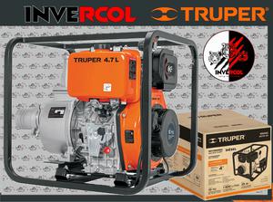 Motobomba autocebante 4"x4", diesel 10HP, agrícola, TRUPER Código: 102422 Clave: MOTB-4D