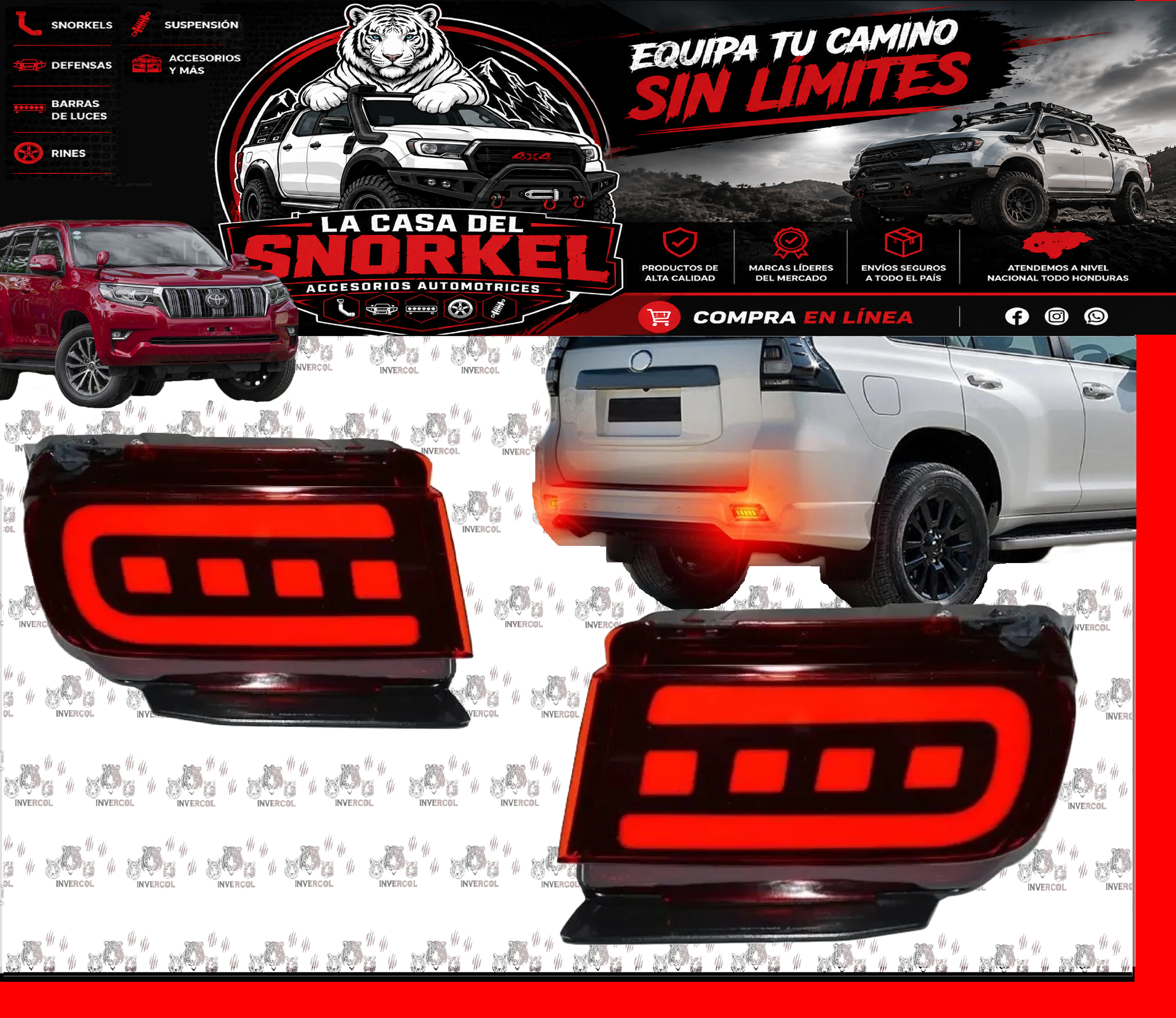 DRL PARA BUMPER DE PRADO DE 4 PUNTOS 2018 + 