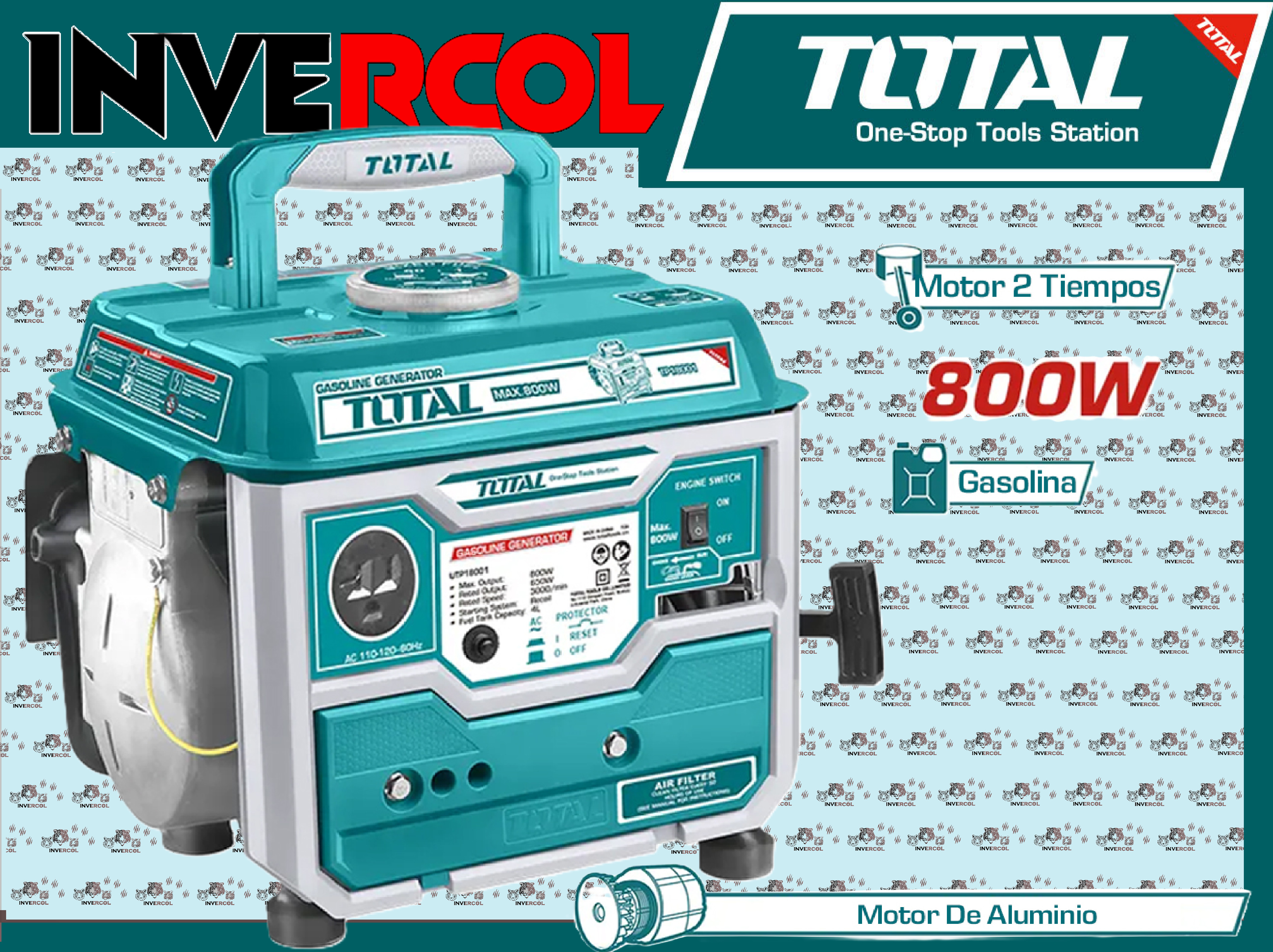 GENERADOR ELECTRICO 800 WATTS 