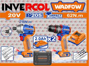 Combo Taladro Inálambrico 1/2" 62Nm Y Destornillador Impacto Punta 1/4 WADFOW