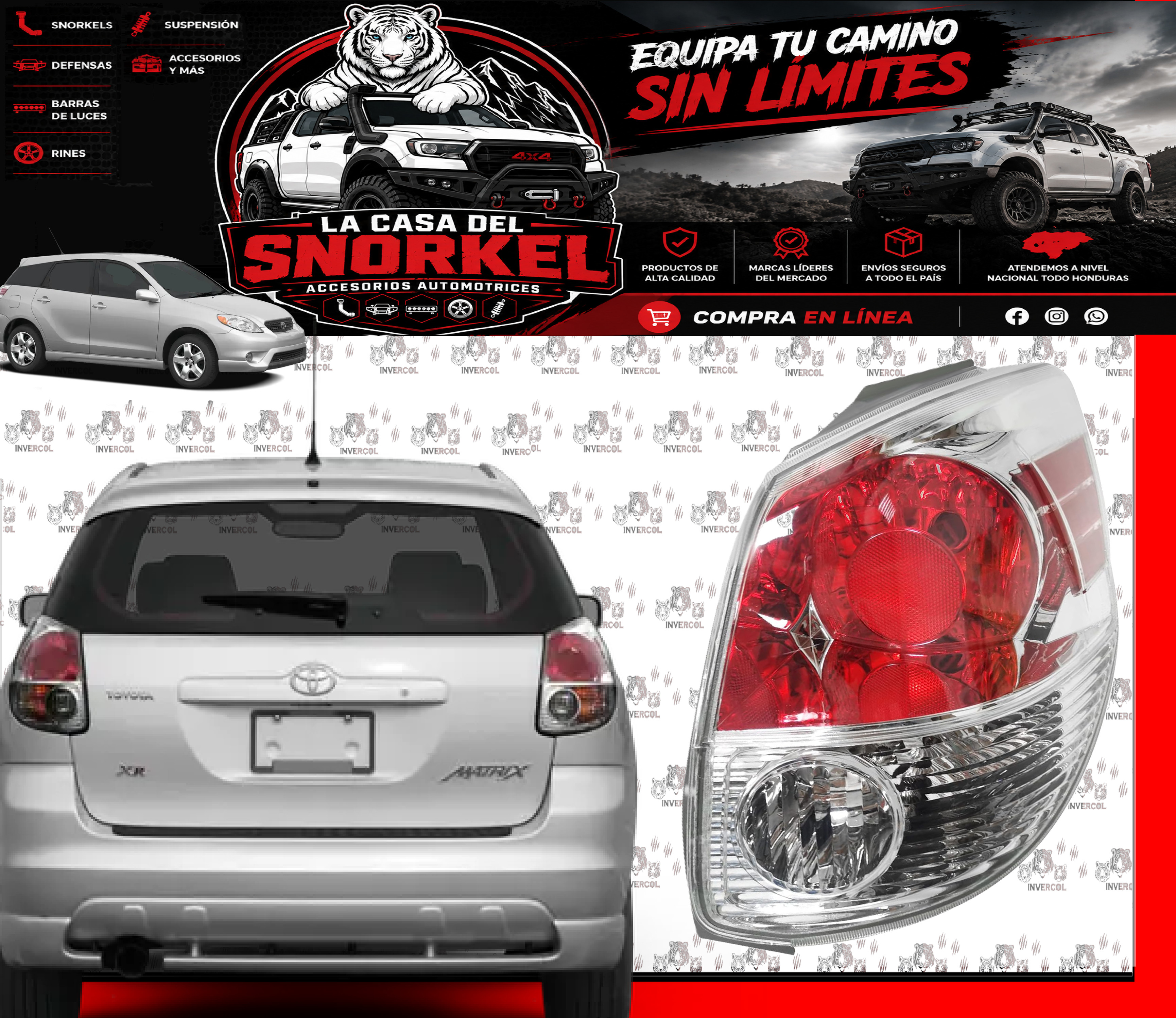 STOP TOYOTA MATRIX 2005/08 (UNIDAD) DETALLES CROMADOS