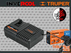 Cargador rápido de baterías de ion litio 20V, TRUPER PRO 103242