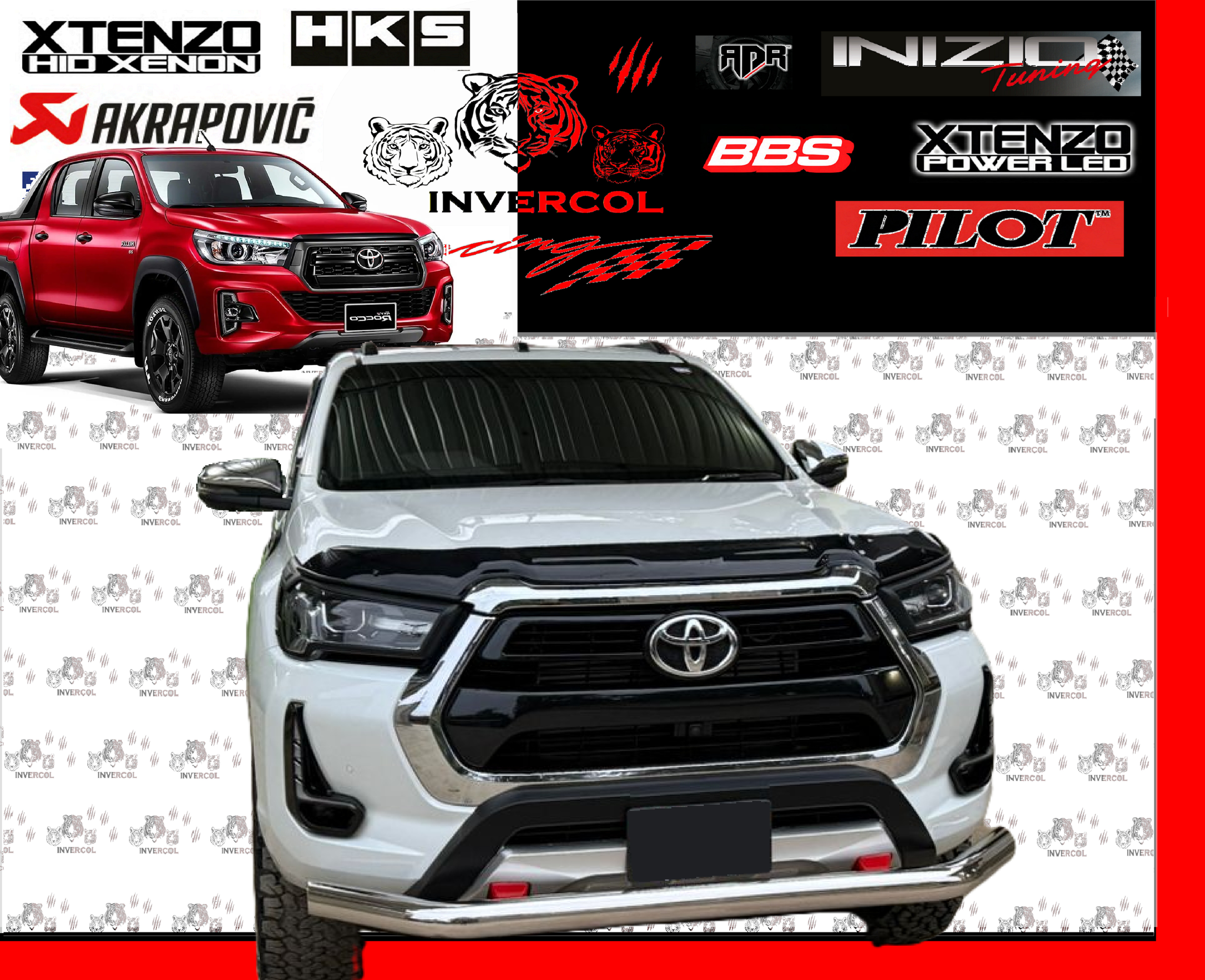 BIGOTE CROMADO 1 TUBO HILUX 2016/25 