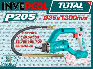 VIBRADOR DE CONCRETO INALAMBRICO 20V 190HZ 2500RPM BATERIA Y CARGADOR SE VENDEN POR SEPARADO TOTAL (TCVLI202502)