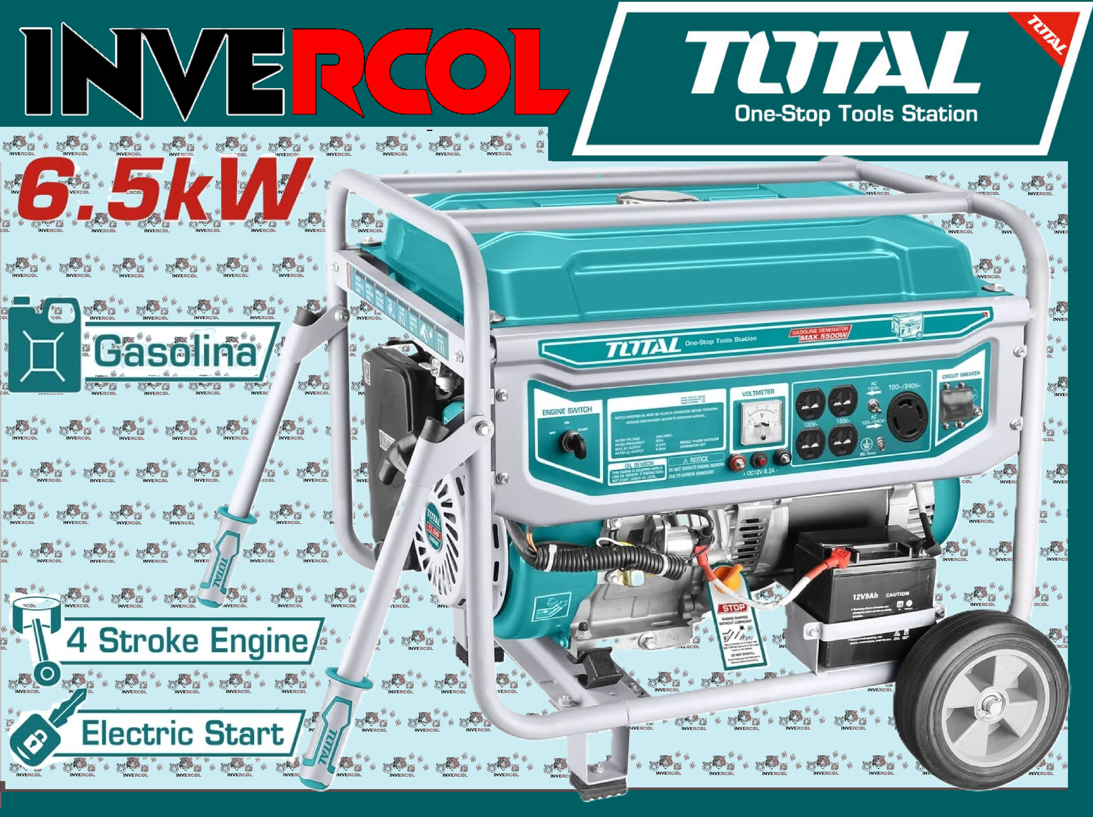 GENERADOR A GASOLINA TOTAL 6,500W