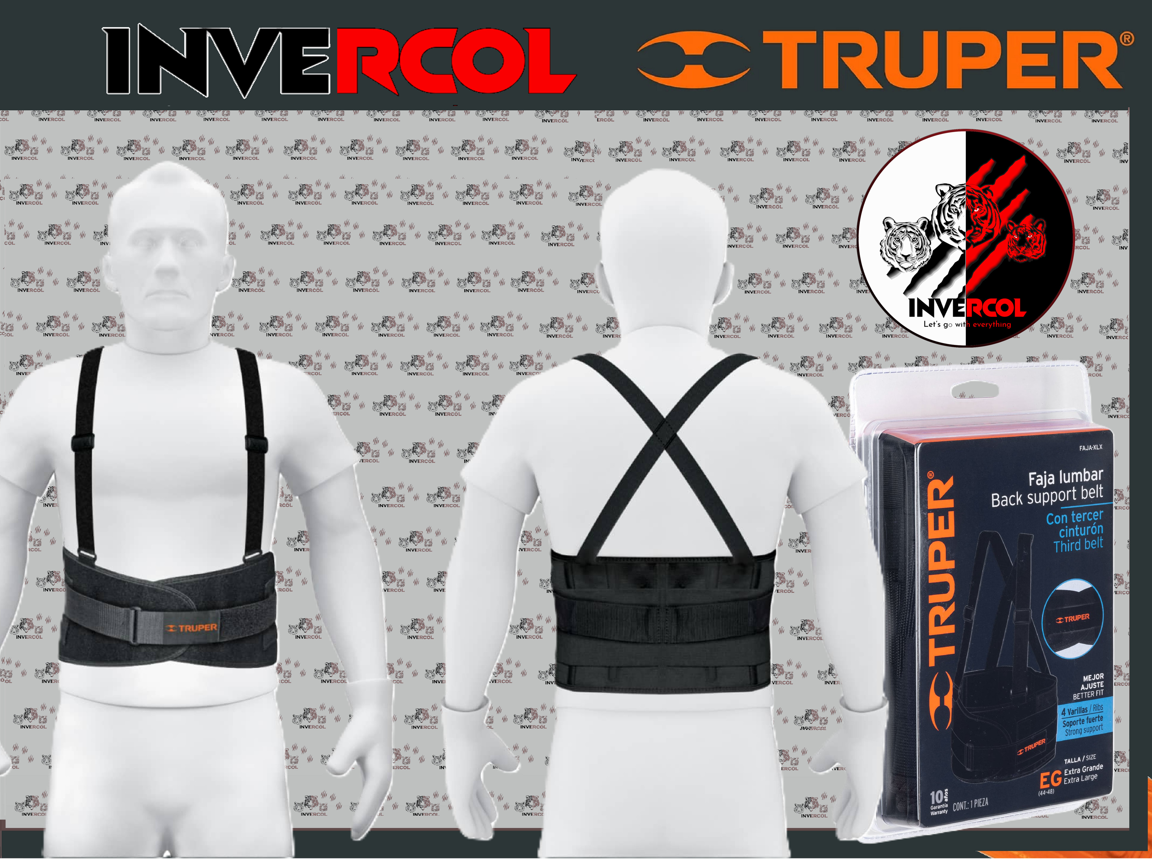 FAJA LUMBAR CON TERCER CINTURON, TALLA XL/XG 10956