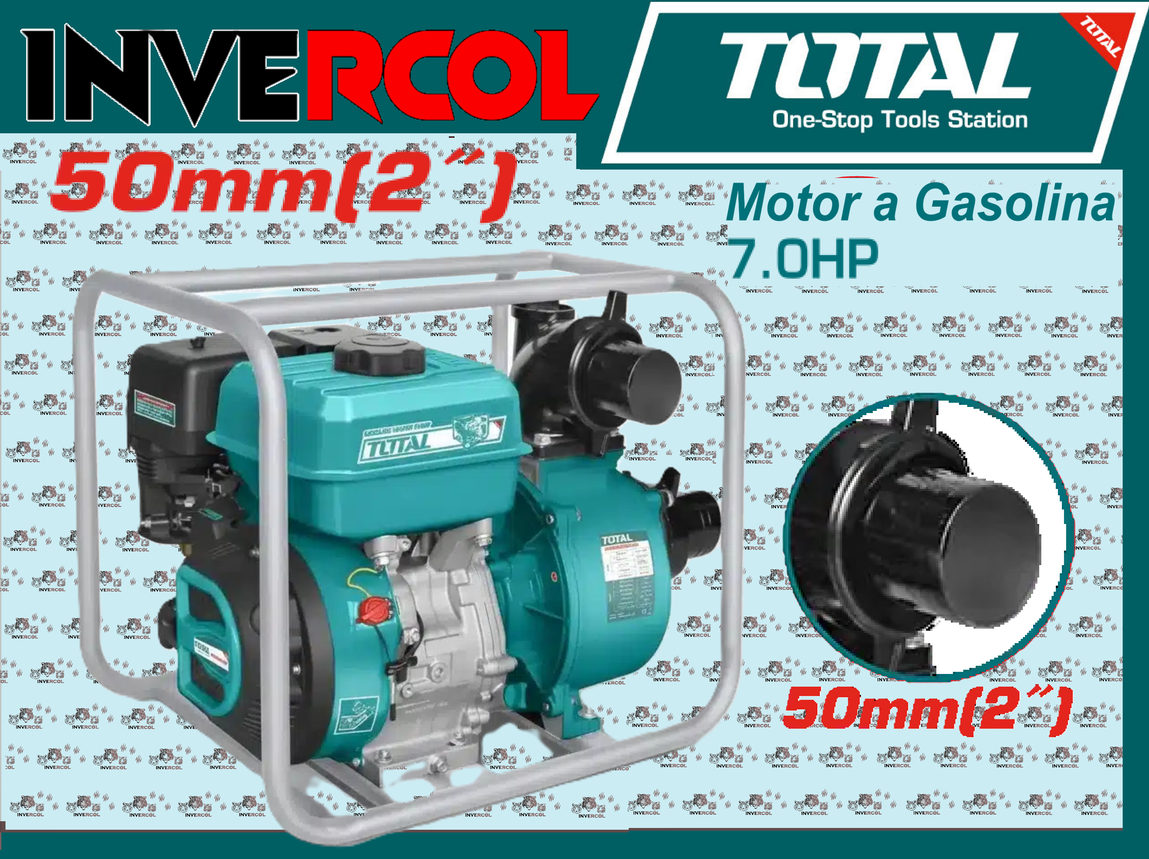 MOTOBOMBA GASOLINERA 2 PULG 7.0HP 550L/MIN MAX 28M INDUSTRIAL