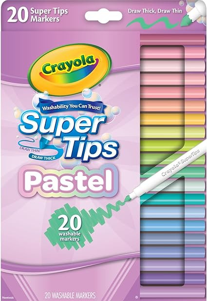 Crayola super tips pasatel 20unidades
