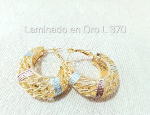 Aretes Laminados en Oro con Detalle Griego