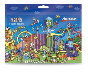 Marcadores delgados 24pcs Artesco