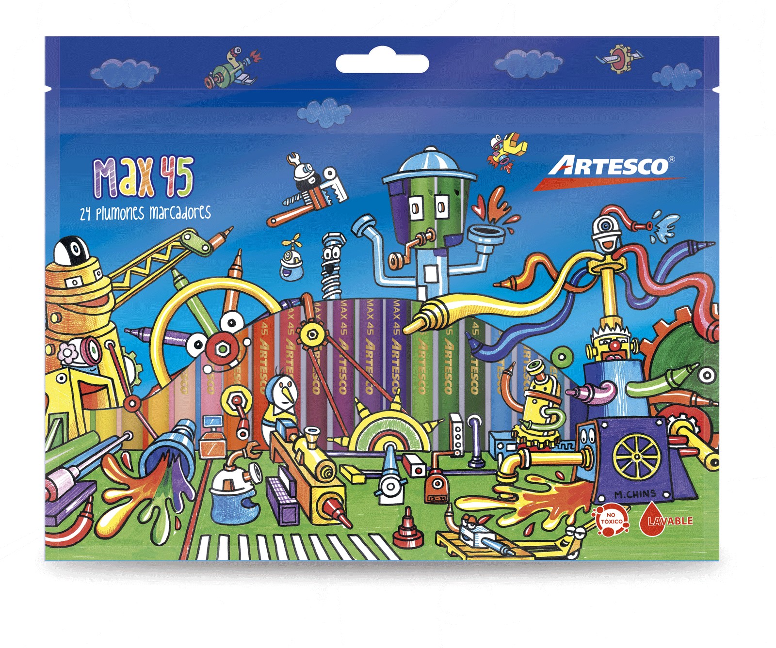 Marcadores delgados 24pcs Artesco