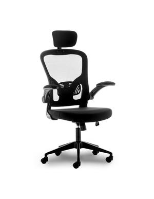 SILLA EJECUTIVA R-ALTO BRAZO AJUSTABLE 330LB FERRINI NGR BASE NEGRA CLASE 3 ( 7427230064634 )