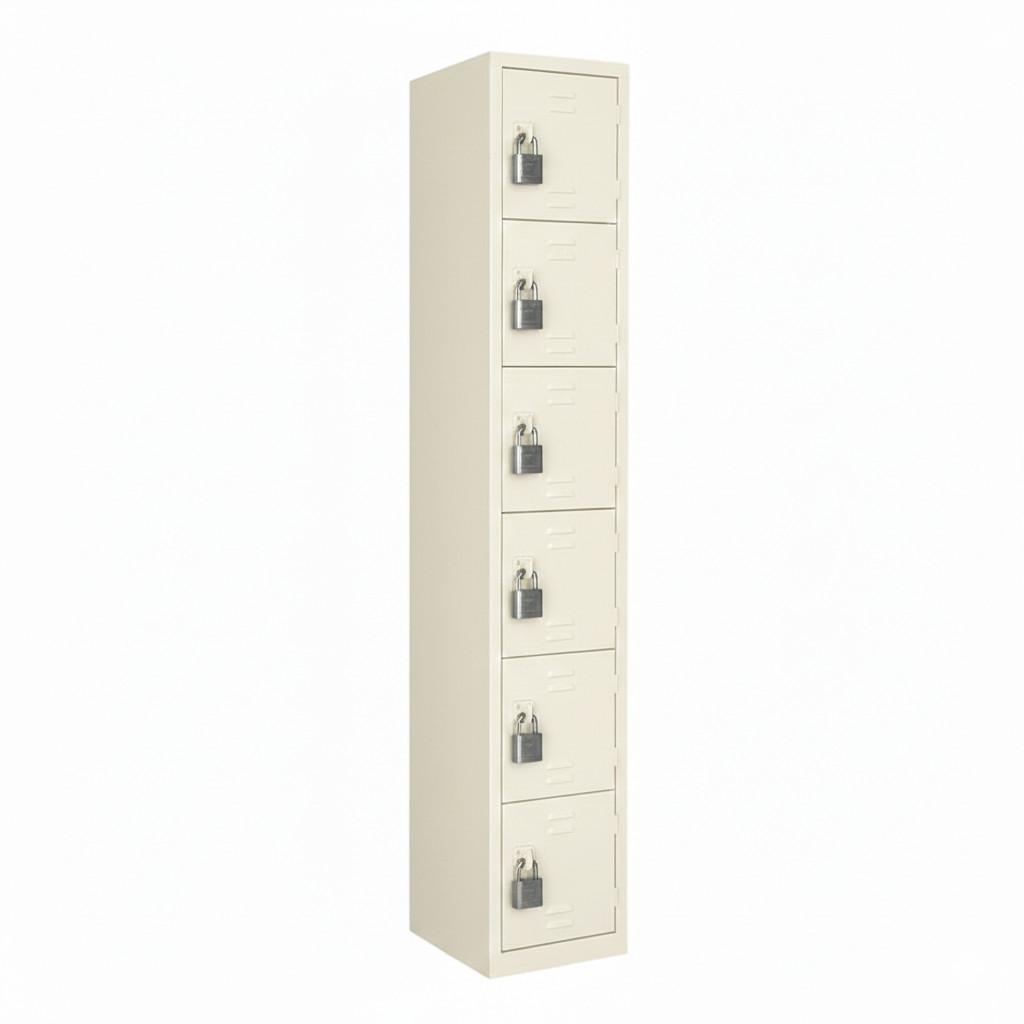 LOCKER DE 6 ESPACIOS COLOR MARFIL (0.28*0.385*1.80mt) 1936-1-MF