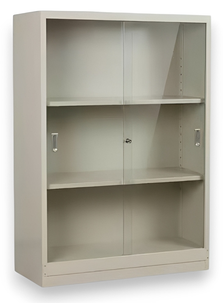 LIBRERO MEDIANO PUERTA DE VIDRIO CON LLAVIN 0.89*0.39*1.20MT