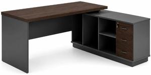 Escritorio En Ele Cafe con Credenza 160X140X75Cm 