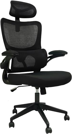 SILLA EJECUTIVA FLORENCIA R-ALTO BRAZO 3D AJUSTABLE MALLA PESO MAX.330LB NEGRO ERGONOMICA FERRINI