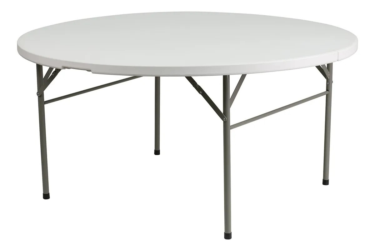 MESA PLEGABLE REDONDA C/BLANCA 5 PIES - 8404