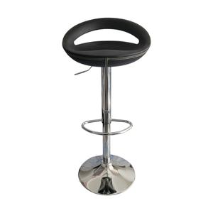 SILLA BAR NEGRA REDONDA CUERO BORDADO - 7424615946608