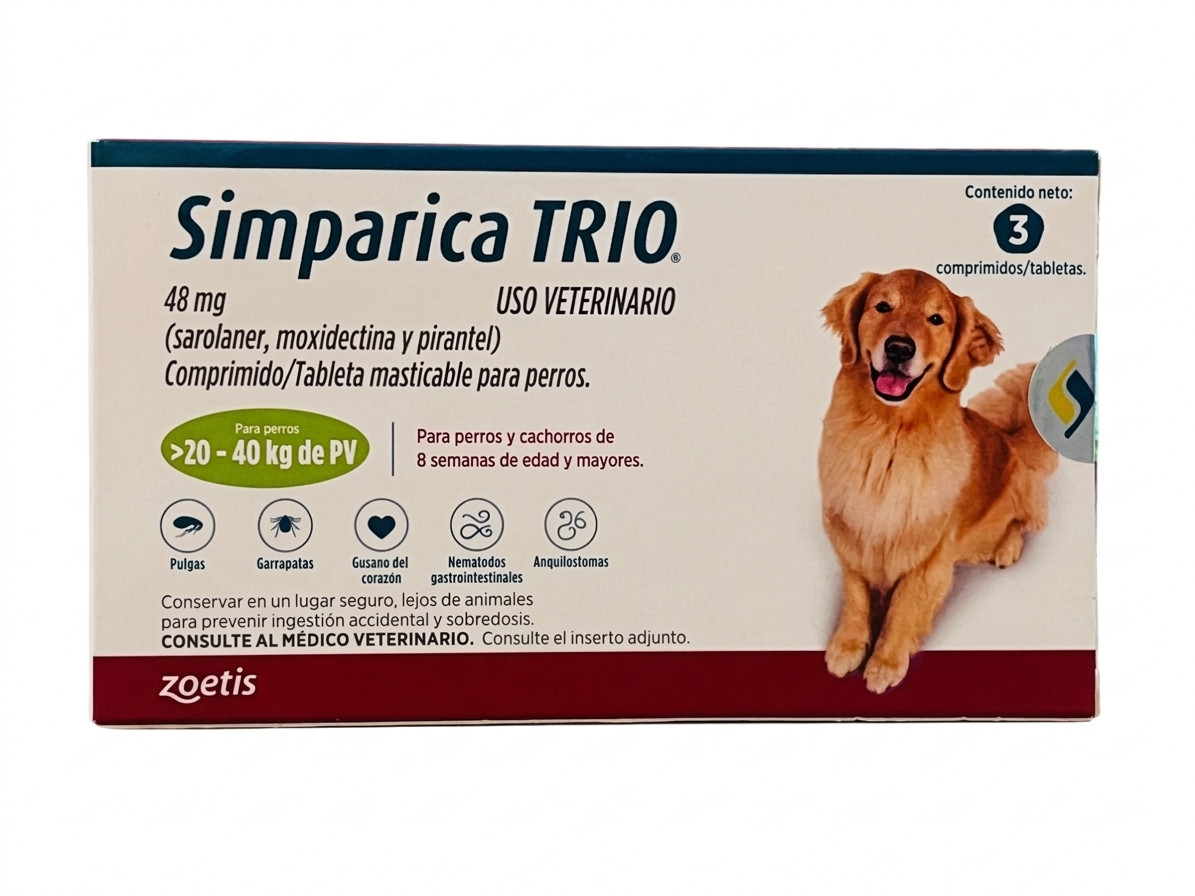 SIMPARICA TRIO 48 MG 20 A 40 KG