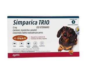 SIMPARICA TRIO 12 MG 5 A 10 KG