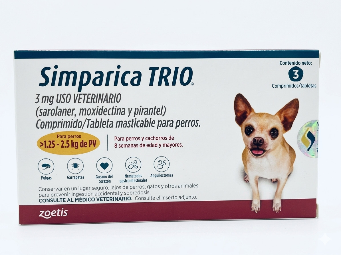 SIMPARICA TRIO 1.5 A 2.5 KG