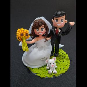 Pareja de Novios con 2 perritos