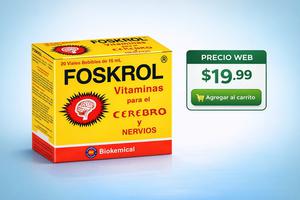 FOSKROL Vitaminas para el Cerebro y nervios caja x 20 viales Bebibles