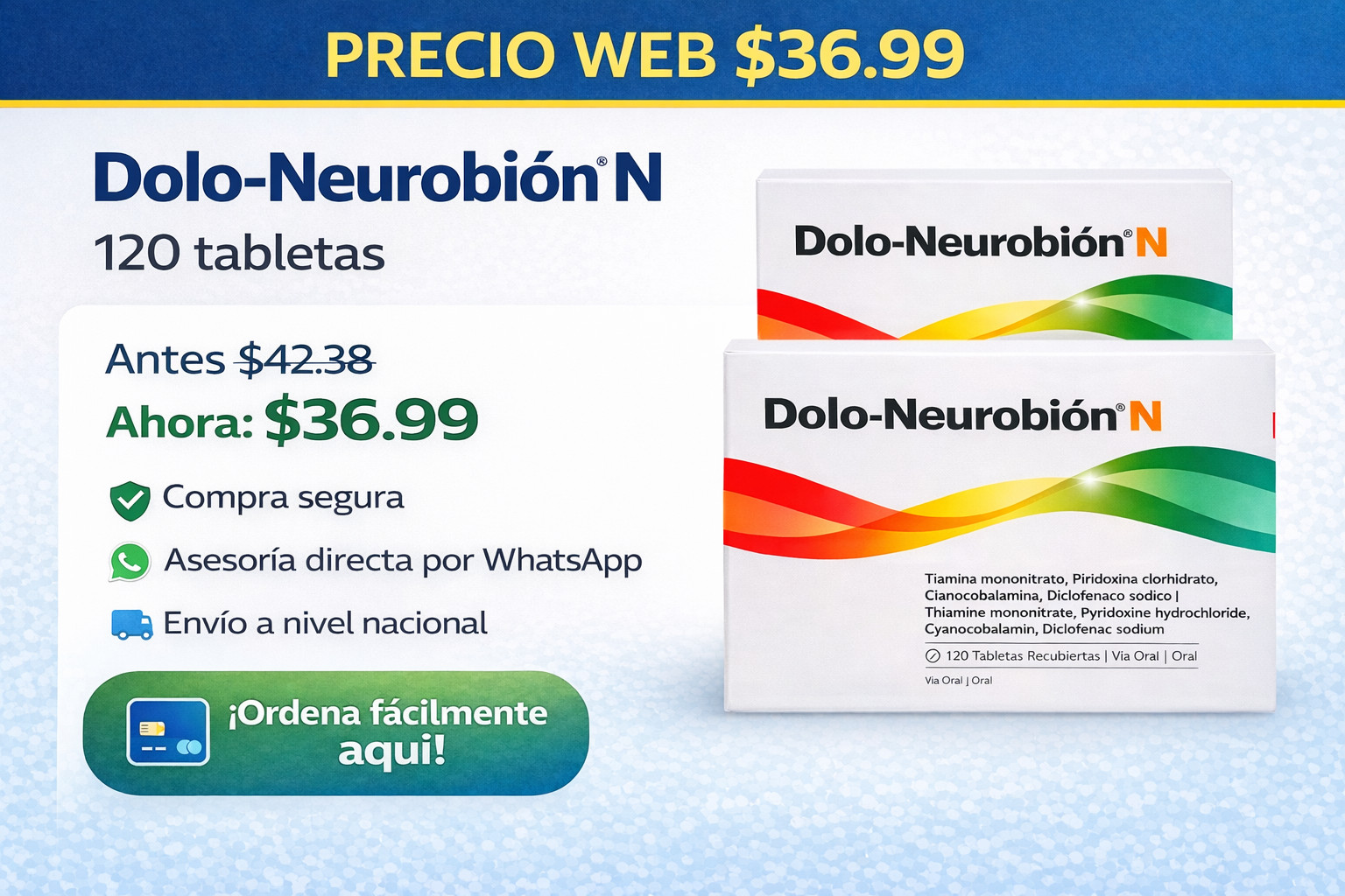 Dolo-Neurobión N 120 tabletas – Dolor muscular y neuralgias