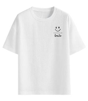 Camisas de manga corta con estampado carita feliz