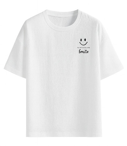 Camisas de manga corta con estampado carita feliz