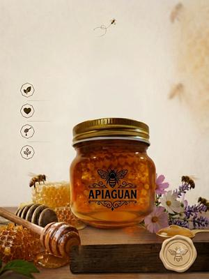 Miel de abeja con panal APIAGUAN