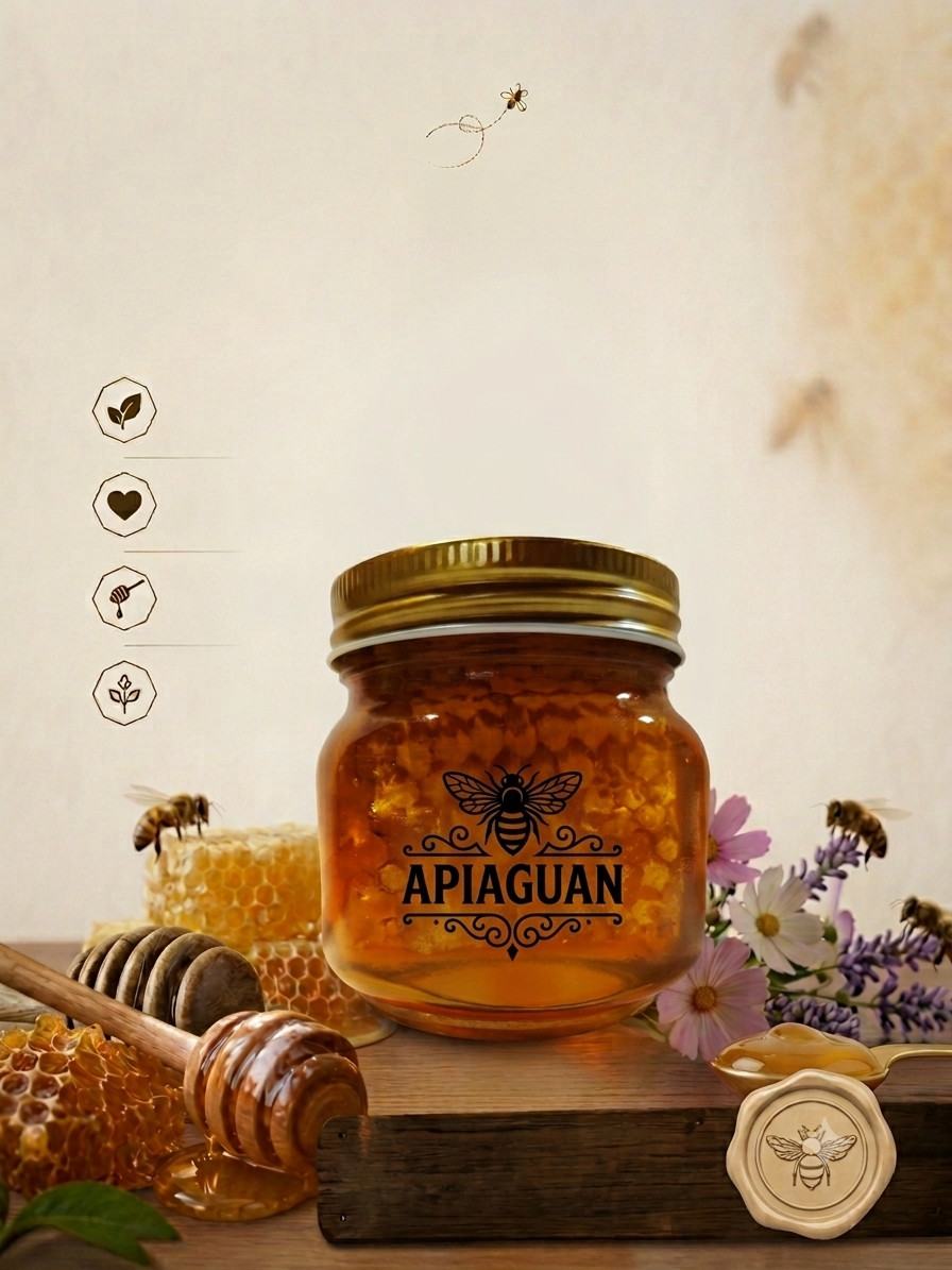 Miel de abeja con panal APIAGUAN